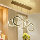 GobekUsa Crystal Circle LED Pendant Chandelier for Dining Room