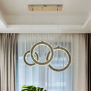 GobekUsa Crystal Circle LED Pendant Chandelier for Dining Room