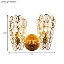 GobekUsa Modern Gold Circles Wall Sconce Light with Crystal Deco - 2 Lights for Bedroom