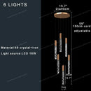 GobekUsa Crystal Circular Staircase Chandelier for Villa Duplex Foyer Decoration