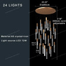 GobekUsa Crystal Circular Staircase Chandelier for Villa Duplex Foyer Decoration