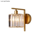 GobekUsa Gold Crystal Wall Sconce with Modern Column Design - Perfect for Bedroom Lighting