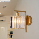 GobekUsa Gold Crystal Wall Sconce with Modern Column Design - Perfect for Bedroom Lighting