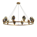GobekUsa Crystal Copper Round Chandelier: Elegant LED Suspension Lamp for Dinning Room