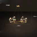 GobekUsa Crystal Copper Round Chandelier: Elegant LED Suspension Lamp for Dinning Room