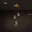GobekUsa Crystal Copper Round Chandelier: Elegant LED Suspension Lamp for Dinning Room