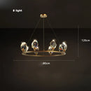 GobekUsa Crystal Copper Round Chandelier: Elegant LED Suspension Lamp for Dinning Room