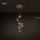 GobekUsa Crystal Copper Round Chandelier: Elegant LED Suspension Lamp for Dinning Room