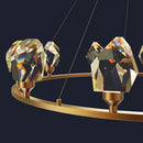 GobekUsa Crystal Copper Round Chandelier: Elegant LED Suspension Lamp for Dinning Room