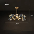 GobekUsa Crystal Copper Round Chandelier: Elegant LED Suspension Lamp for Dinning Room