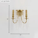 GobekUsa Modern Gold Sconce Light: 1/2 Lights Corridor Wall Lamp with Elegant Metal Candle Design and Crystal Strand Decoration