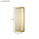 GobekUsa Modern Translucent Crystal Cuboid Wall Sconce Light, Gold Surface, 12"/19.5" Wide