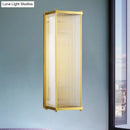 GobekUsa Modern Translucent Crystal Cuboid Wall Sconce Light, Gold Surface, 12"/19.5" Wide