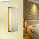 GobekUsa Modern Translucent Crystal Cuboid Wall Sconce Light, Gold Surface, 12"/19.5" Wide