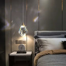GobekUsa K9 Crystal Dining Chandeliers: Gold Wire Hanging Ceiling Lights for Bedroom, Balcony, Bar Room