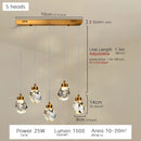 GobekUsa K9 Crystal Dining Chandeliers: Gold Wire Hanging Ceiling Lights for Bedroom, Balcony, Bar Room