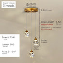 GobekUsa K9 Crystal Dining Chandeliers: Gold Wire Hanging Ceiling Lights for Bedroom, Balcony, Bar Room