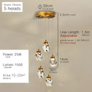GobekUsa K9 Crystal Dining Chandeliers: Gold Wire Hanging Ceiling Lights for Bedroom, Balcony, Bar Room