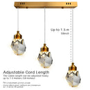 GobekUsa K9 Crystal Dining Chandeliers: Gold Wire Hanging Ceiling Lights for Bedroom, Balcony, Bar Room