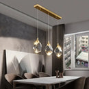 GobekUsa K9 Crystal Dining Chandeliers: Gold Wire Hanging Ceiling Lights for Bedroom, Balcony, Bar Room