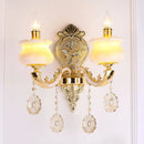 GobekUsa Modern Gold Crystal Droplet Glass Flower Wall Mount Sconce