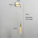 Modern gold crystal droplet wall lamp living room sconce by Decorbites