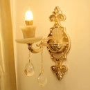 GobekUsa Modern Gold Crystal Droplet Glass Flower Wall Mount Sconce