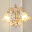 GobekUsa Modern Gold Crystal Droplet Glass Flower Wall Mount Sconce