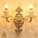 GobekUsa Modern Gold Crystal Droplet Glass Flower Wall Mount Sconce