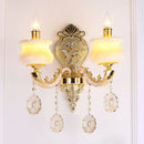 GobekUsa Modern Gold Crystal Droplet Glass Flower Wall Mount Sconce
