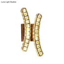 GobekUsa Stainless-Steel Crystal Dual Wall Sconce with LED Lighting - Warm/White Light