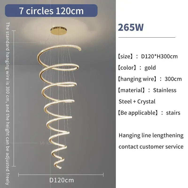 GobekUsa Crystal Duplex Ring Pendant Light Chandelier, photo 11 of 12