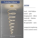 GobekUsa Crystal Duplex Ring Pendant Light Chandelier