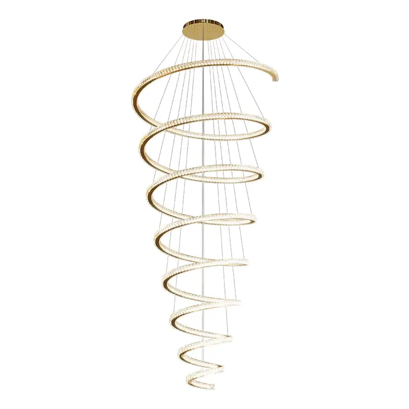 GobekUsa Crystal Duplex Ring Pendant Light Chandelier, photo 6 of 12
