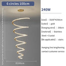 GobekUsa Crystal Duplex Ring Pendant Light Chandelier