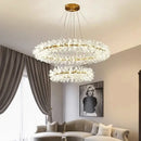 GobekUsa Crystal Flower Chandelier: Modern Nordic Luxury LED Ceiling Lamp for Living Room