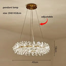 GobekUsa Crystal Flower Chandelier: Modern Nordic Luxury LED Ceiling Lamp for Living Room