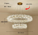 GobekUsa Crystal Flower Chandelier: Modern Nordic Luxury LED Ceiling Lamp for Living Room