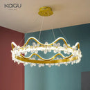 GobekUsa Crystal Flower Ring Chandelier for Modern Living and Bedroom
