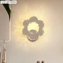GobekUsa Crystal Flower/Star Wall Sconce with Modern LED Lighting - Chrome Finish, Warm/White Light