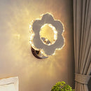 GobekUsa Crystal Flower/Star Wall Sconce with Modern LED Lighting - Chrome Finish, Warm/White Light
