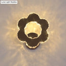 GobekUsa Crystal Flower/Star Wall Sconce with Modern LED Lighting - Chrome Finish, Warm/White Light