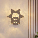GobekUsa Crystal Flower/Star Wall Sconce with Modern LED Lighting - Chrome Finish, Warm/White Light
