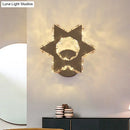 GobekUsa Crystal Flower/Star Wall Sconce with Modern LED Lighting - Chrome Finish, Warm/White Light