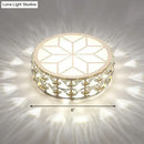 GobekUsa Champagne LED Crystal Embedded Round Ceiling Light - Simple Style Flush Mount for Passageway