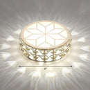 GobekUsa Champagne LED Crystal Embedded Round Ceiling Light - Simple Style Flush Mount for Passageway