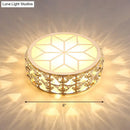 GobekUsa Champagne LED Crystal Embedded Round Ceiling Light - Simple Style Flush Mount for Passageway