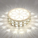 GobekUsa Champagne LED Crystal Embedded Round Ceiling Light - Simple Style Flush Mount for Passageway