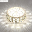 GobekUsa Champagne LED Crystal Embedded Round Ceiling Light - Simple Style Flush Mount for Passageway