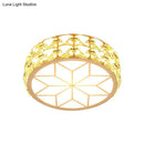 GobekUsa Champagne LED Crystal Embedded Round Ceiling Light - Simple Style Flush Mount for Passageway
